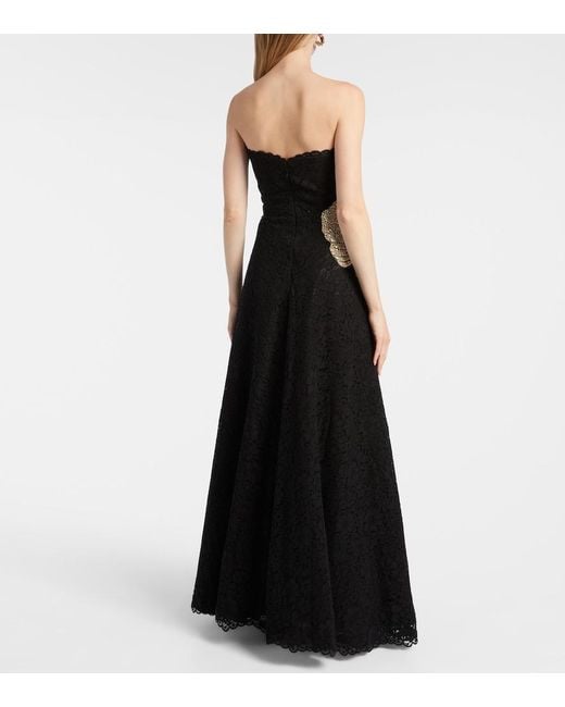 Costarellos Black Hallis Crystal Woven Midi Dress