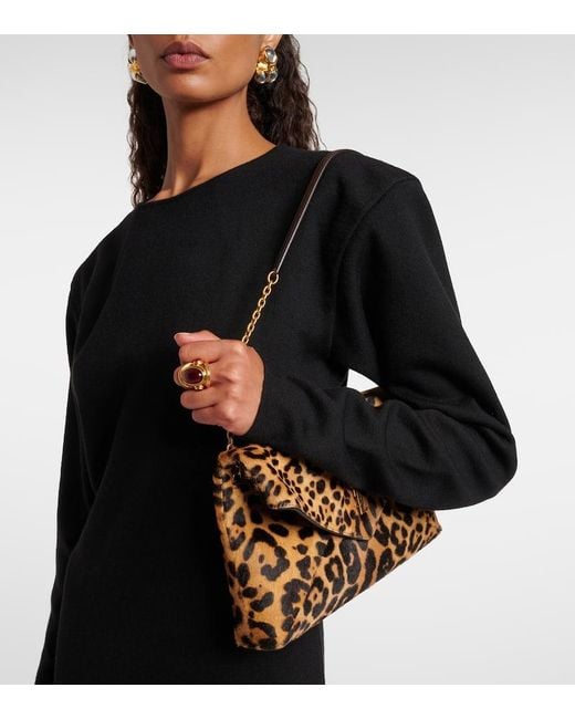 Sac Cassandre En Cuir Facon Poulain Saint Laurent en coloris Brown