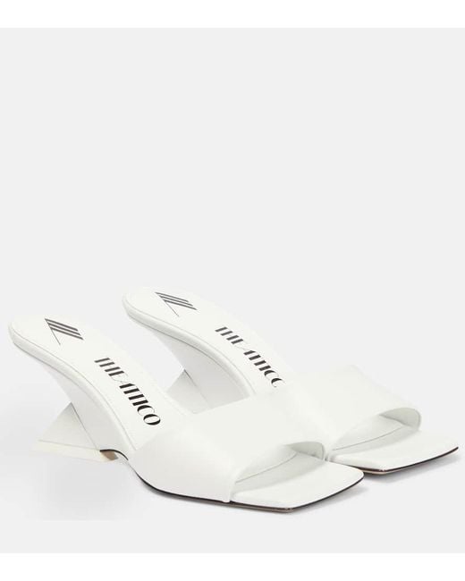 The Attico White Pantoletten Cheope Aus Leder