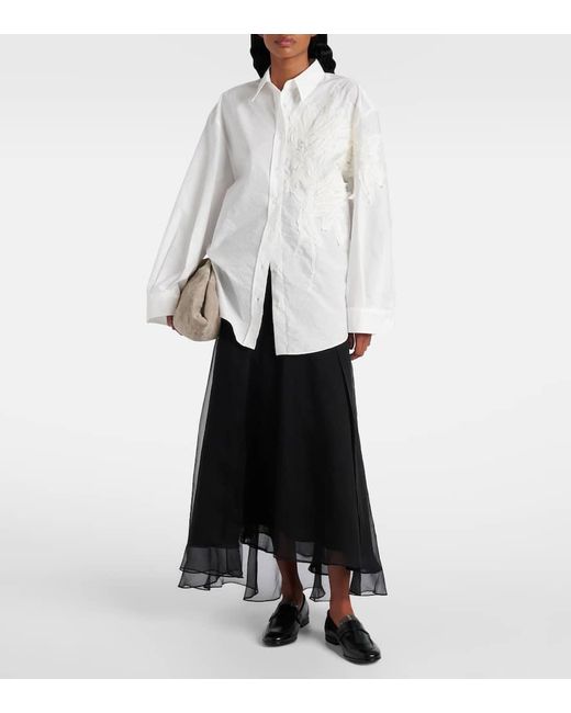 Chemise Brodee En Coton Melange Brunello Cucinelli en coloris White