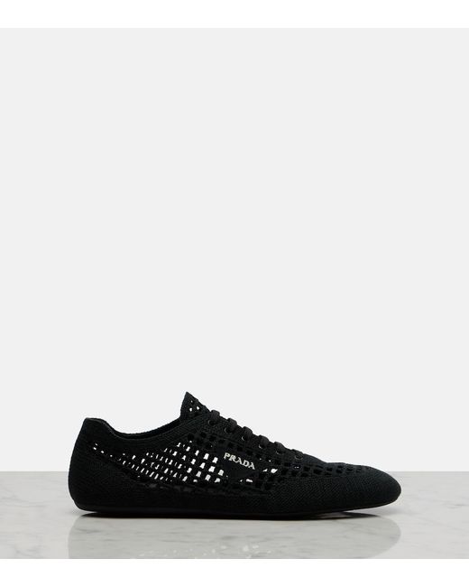 Prada Black Collapse Crochet Sneakers