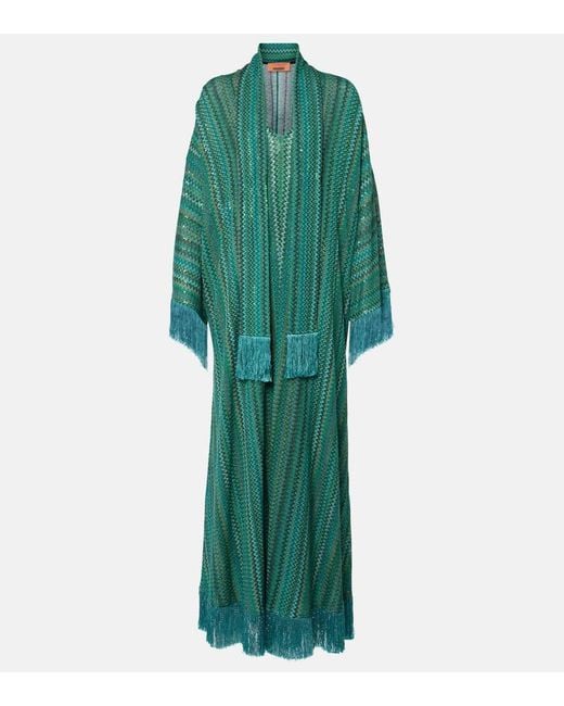 Missoni Green Zigzag Kaftan Dress