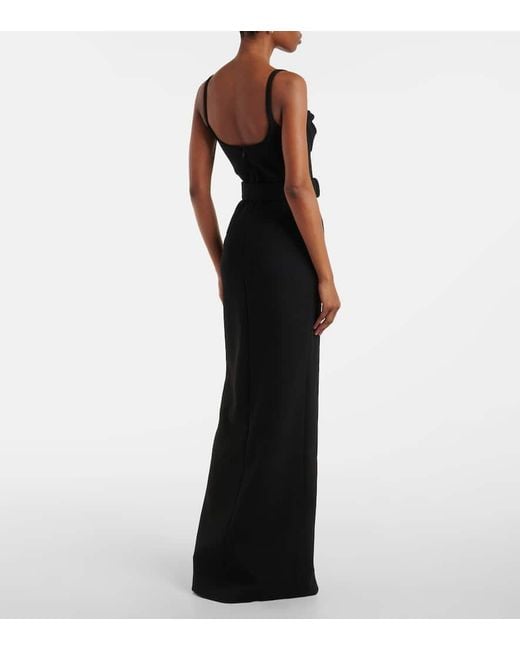 Rebecca Vallance Black Lucine Belted Gown