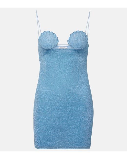 Oseree Blue Lumiere Minidress