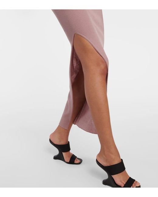 Rick Owens Purple Athena Virgin Wool Maxi Dress