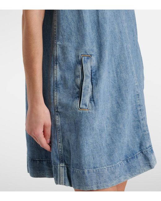 Vestido Corto De Denim 7 For All Mankind de color Blue