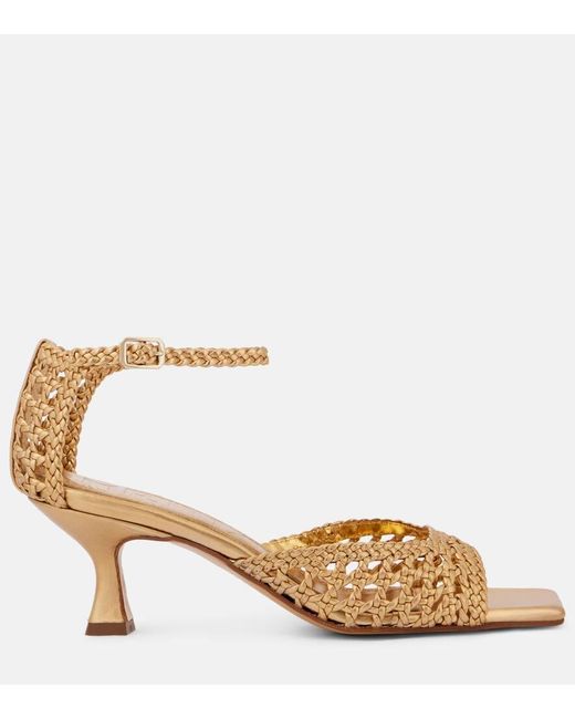 Souliers Martinez Sandalen Veronica 55 Aus Metallic-Leder