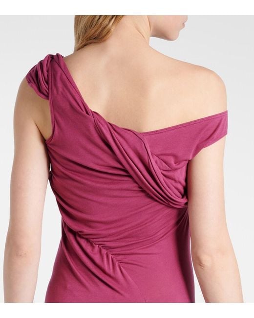 Rick Owens Red Sahara Asymmetric Gown