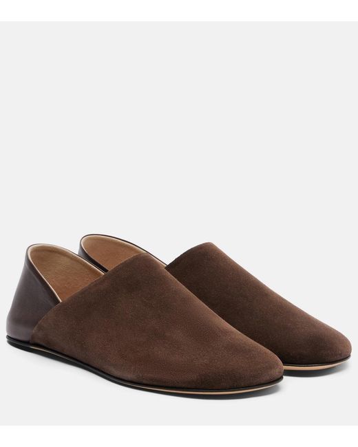 J.W. Anderson Brown Leather-Trimmed Suede Slip-On Shoes