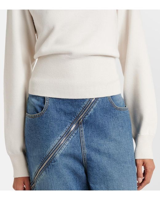 Alaïa White Cutout Wool Sweater