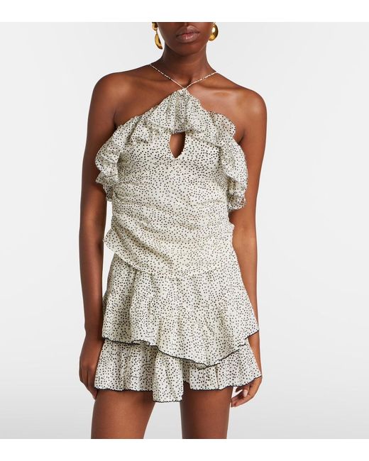 Isabel Marant Metallic Djimia Halterneck Cotton-Blend Top