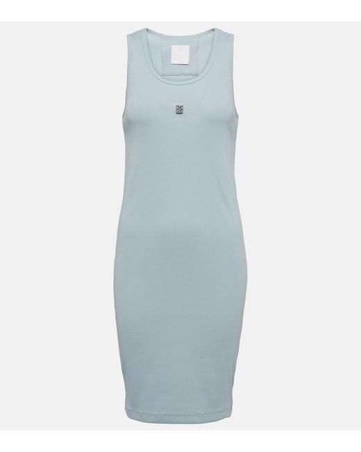 Vestido corto de algodon con 4G Givenchy de color Blue