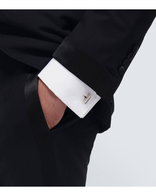 Burberry White Logo Palladium-plated Cufflinks for men