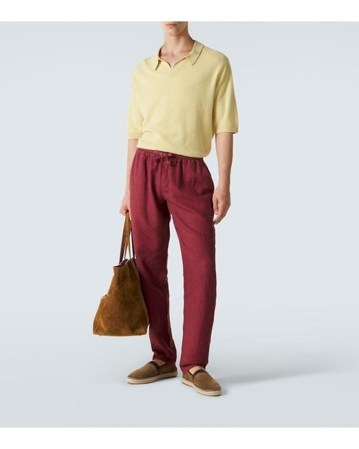 Fedeli Linen Tapered Pants for men