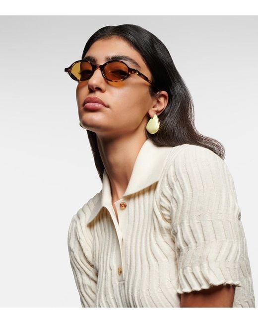 Bottega Veneta Brown Classic Oval Sunglasses