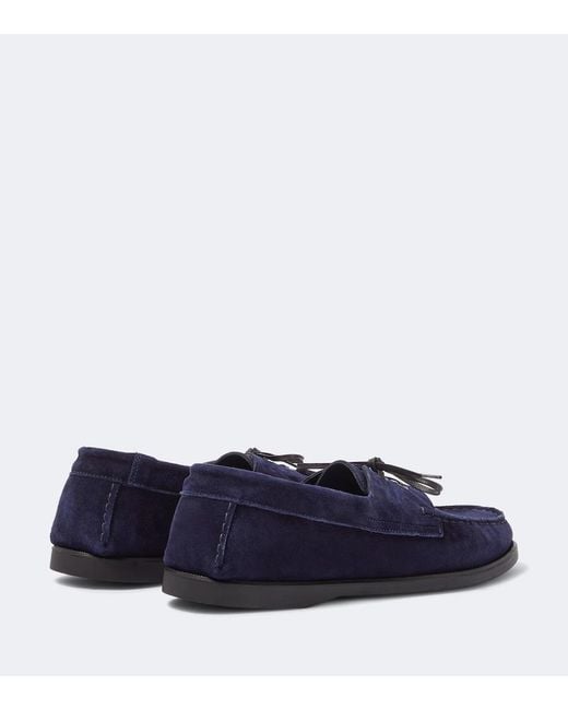 Saman Amel Blue City Moc Suede Boat Shoes for men