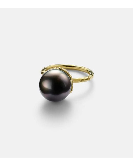 Octavia Elizabeth White Ring Orb Aus 18Kt Gelbgold Mit Diamanten Und Tahitiperle