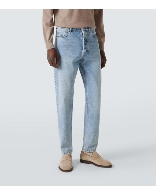 Brunello Cucinelli Blue Mid-Rise Slim Jeans for men