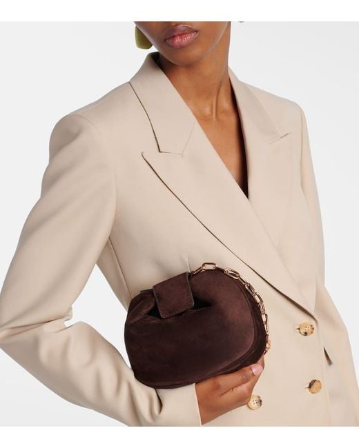 Gabriela Hearst Brown Clutch Soft Demi Aus Veloursleder
