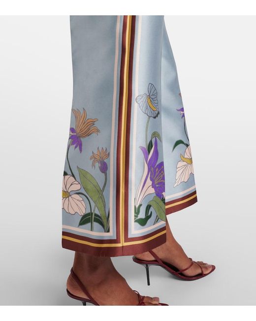 ALÉMAIS Blue Alfie Floral Satin Culotte