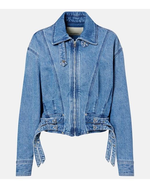 Chaqueta Cropped Santa De Denim Isabel Marant de color Blue