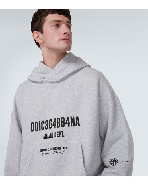 Sudadera de algodon estampada con logo Dolce & Gabbana de hombre de color Gray