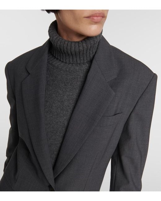 Brunello Cucinelli Green Oversized Wool-Blend Blazer