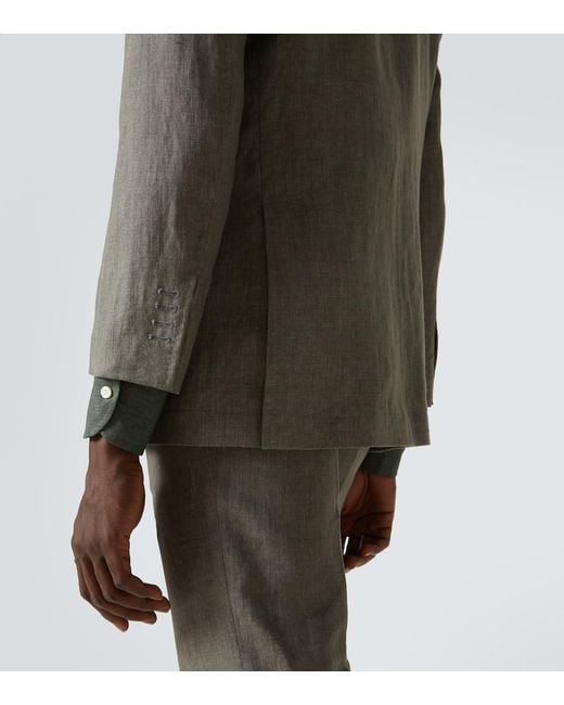 Rubinacci Green Linen Blazer for men