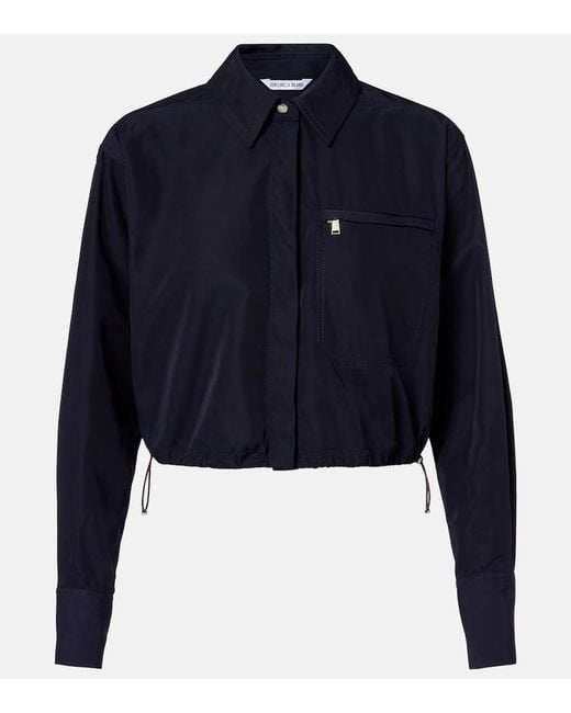 Veronica Beard Blue Wilfred Technical Taffeta Shirt
