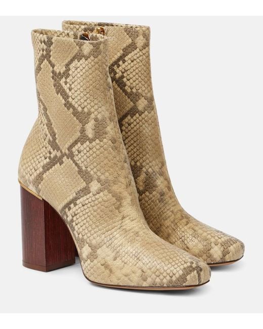 Chloé Natural Ankle Boots Ambre Aus Leder