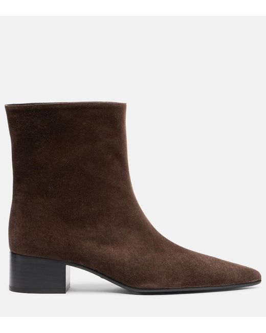 Khaite Brown Andee Suede Ankle Boots