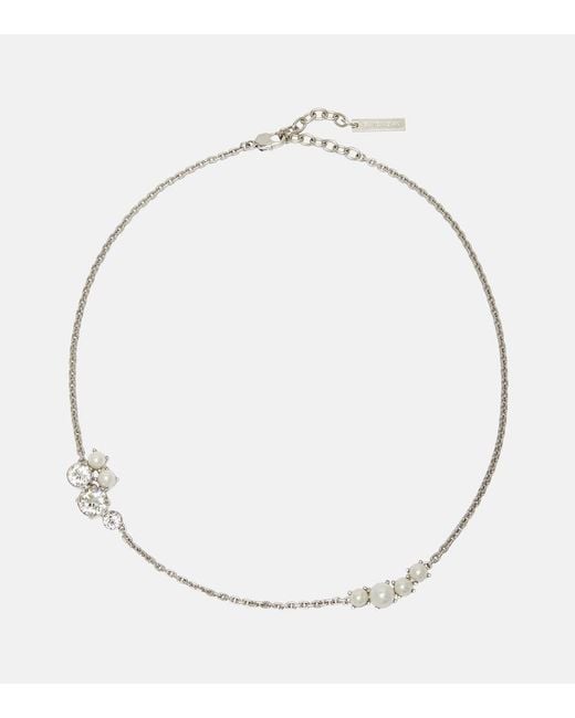 Givenchy Metallic Crystal Pearl Necklace