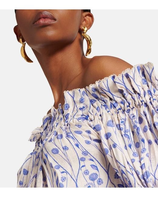 Agua Bendita Blue Urucu Petalo Blouse