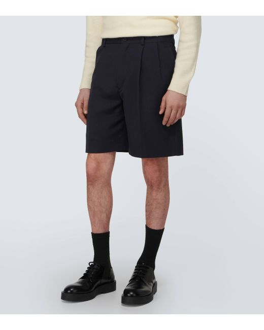 Acne Blue Radd Wool-blend Shorts for men