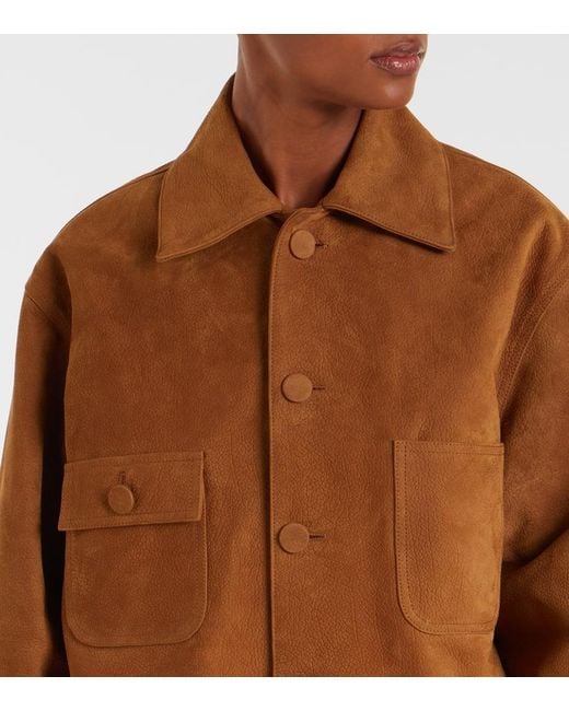 Plan C Brown Oversized Leather Jacket