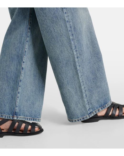 Loewe Blue High-rise Wide-leg Jeans