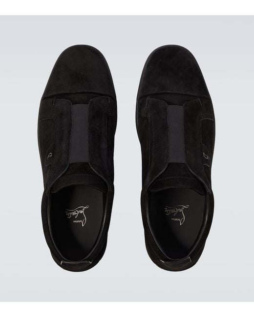 Christian Louboutin Slip-On Sneakers St Louis Aus Veloursleder in Black für Herren