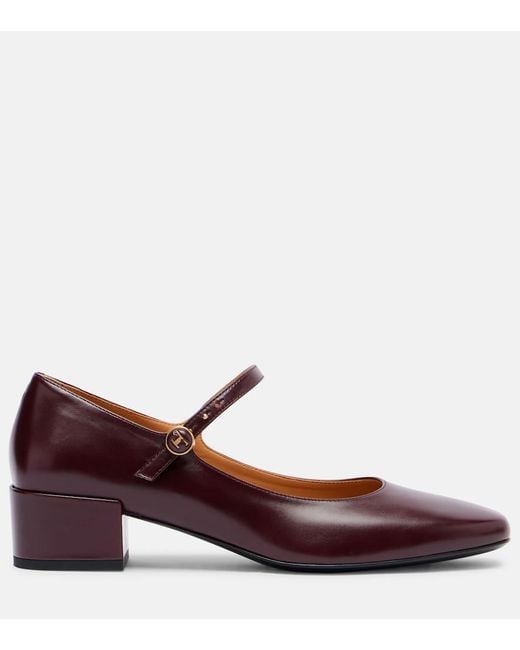 Tod's Brown Mary-Jane-Pumps Aus Leder