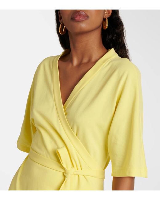 Max Mara Yellow Pisano Cotton-blend Midi Dress