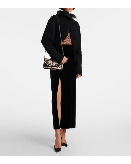 Christian Louboutin Black Loubi54 Small Lace Clutch