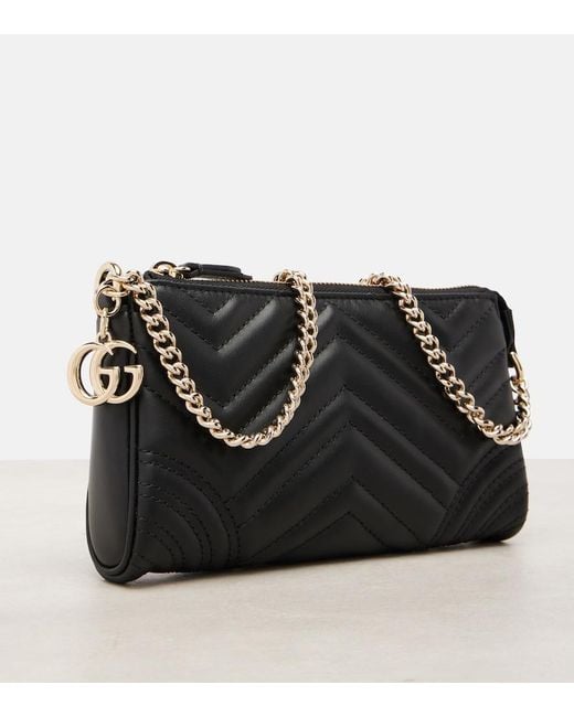 Gucci Black Gg Marmont Small Shoulder Bag