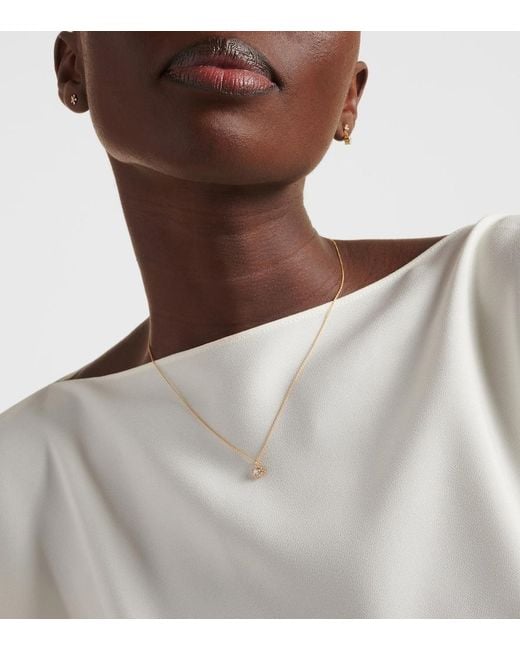 Sophie Bille Brahe White Soleil Simple 18Kt Necklace With Diamonds
