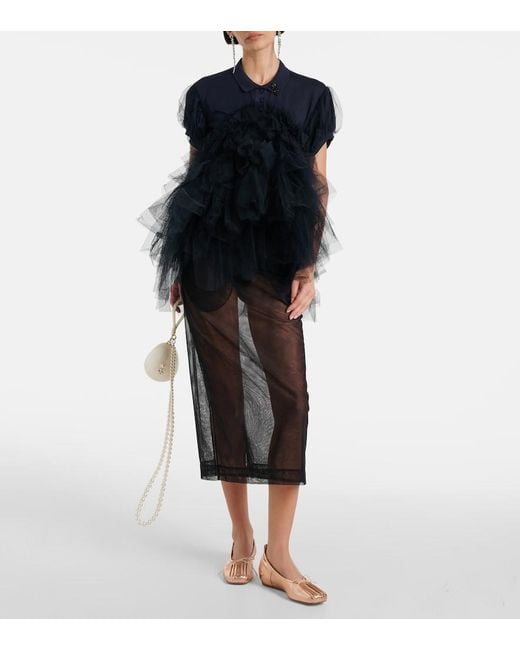 Simone Rocha Pink Classic Pleated Leather Ballet Flats
