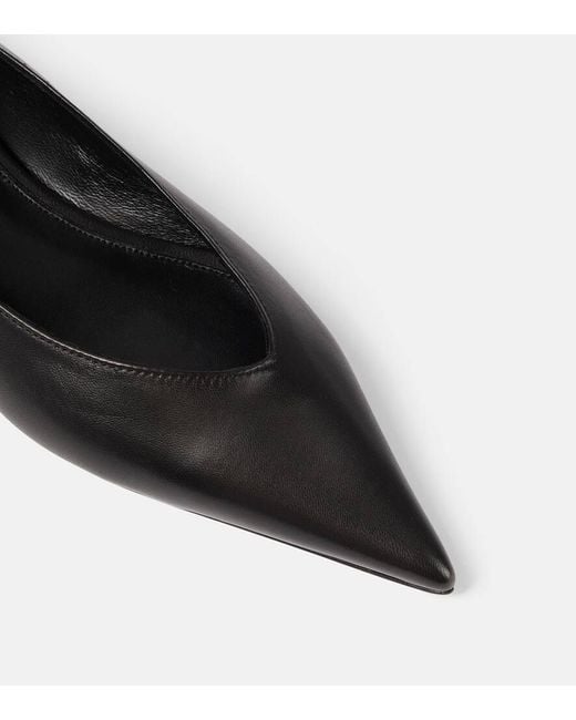 Totême  Black The Asymmetric Leather Ballet Flats