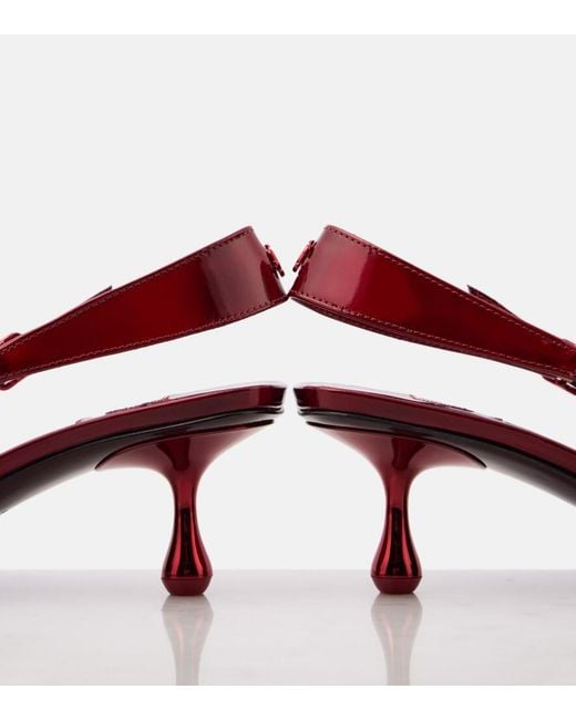 Jimmy Choo Red Amel 50 Patent Leather Slingback Pumps