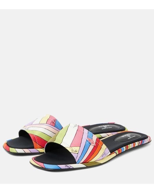Emilio Pucci Green Iride Slides