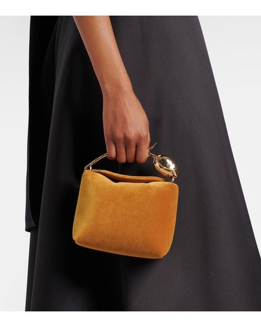 Erdem Brown Verzierte Tote Bloom Mini Aus Samt