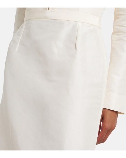 Gucci White Silk Faille Maxi Skirt