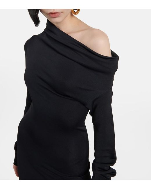 Ferragamo Blue One-Shoulder Jersey Gown