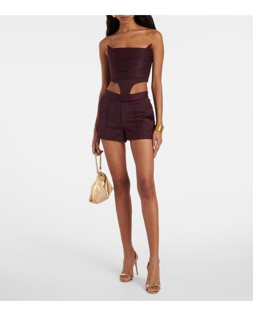 Alex Perry Purple Twill Shorts